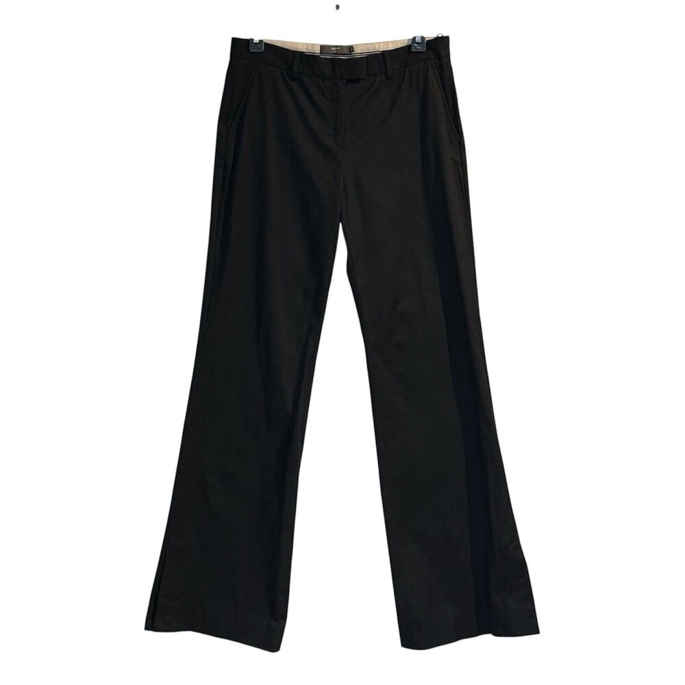 Kulson Italy Black Dress Pants Size 10 Stretch Cotton Cupro Made Italy Split Hem